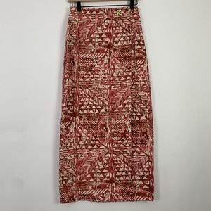Vintage Cambridge Dry Goods Geometric Boho Print Wrap Maxi Skirt Fits 26" Waist